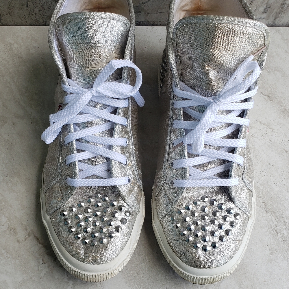 Superga Silver Glitter Stud High-Top Sneaker
EU 41 - Picture 4 of 16